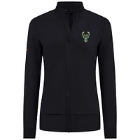 Women's Levelwear Black Milwaukee Bucks Shine Full-Zip Jacket