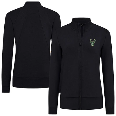 Women's Levelwear Black Milwaukee Bucks Shine Full-Zip Jacket
