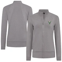 Women's Levelwear Gray Milwaukee Bucks Shine Full-Zip Jacket