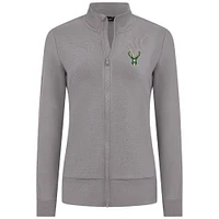 Women's Levelwear Gray Milwaukee Bucks Shine Full-Zip Jacket