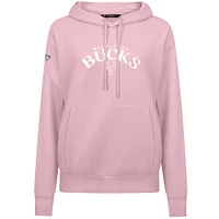 Women's Levelwear  Light Pink Milwaukee Bucks Mother's Day Adorn Arched Pullover Hoodie