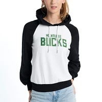 Sweat à capuche Lusso Cream Milwaukee Bucks Marlowe Tri-Blend Raglan pour femmes