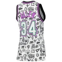 Maillot Mitchell & Ness Ray Allen Milwaukee Bucks 1996 Doodle Swingman blanc pour femme