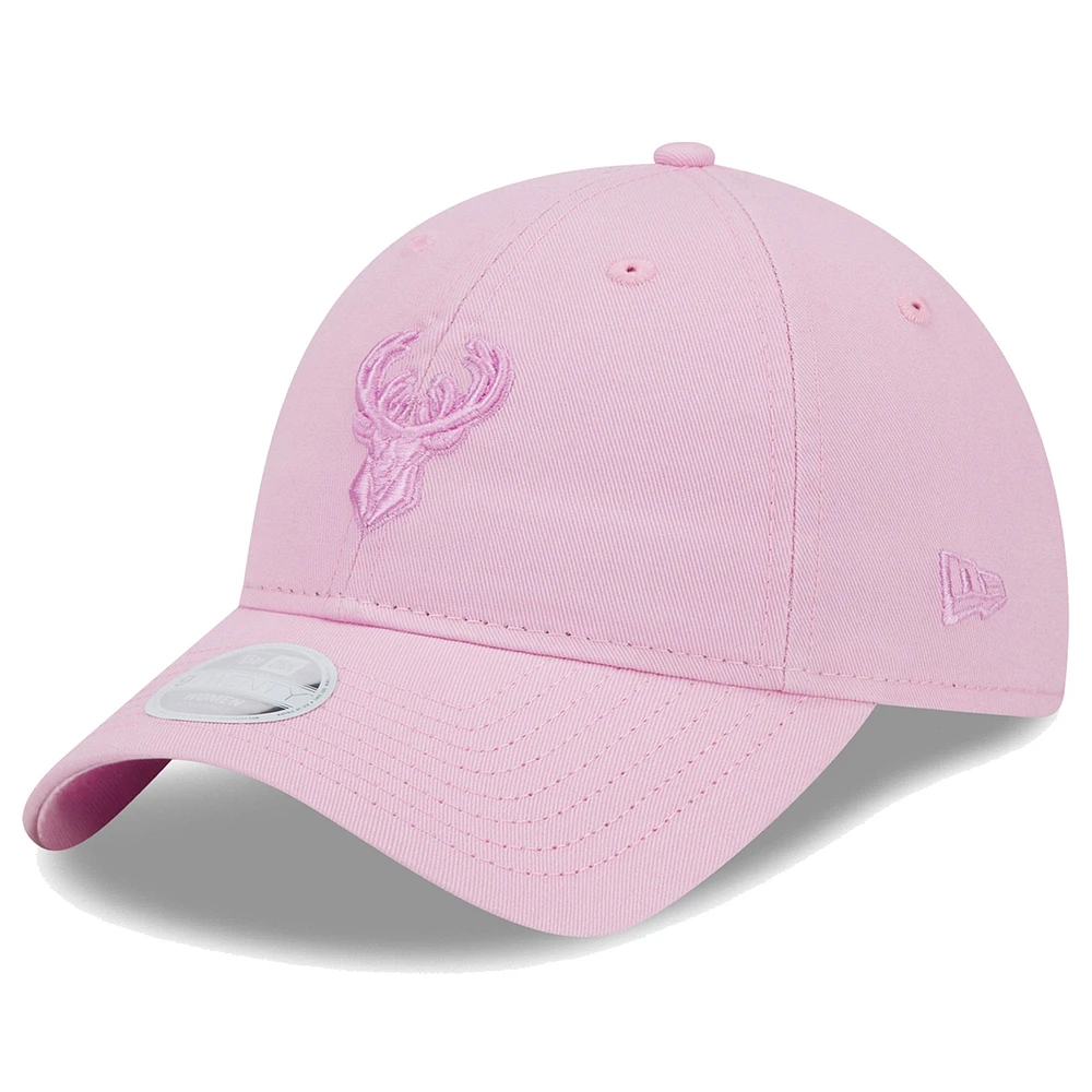 Women's New Era Pink Milwaukee Bucks Colorpack Tonal 9TWENTY Adjustable Hat