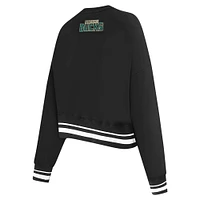 Women's Pro Standard Black Milwaukee Bucks Area Code Cropped Pullover Sweatshirt