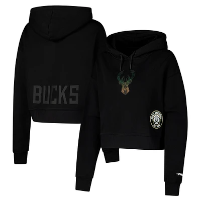 Sweat à capuche court Pro Standard pour femme, motif Jewels des Milwaukee Bucks, noir