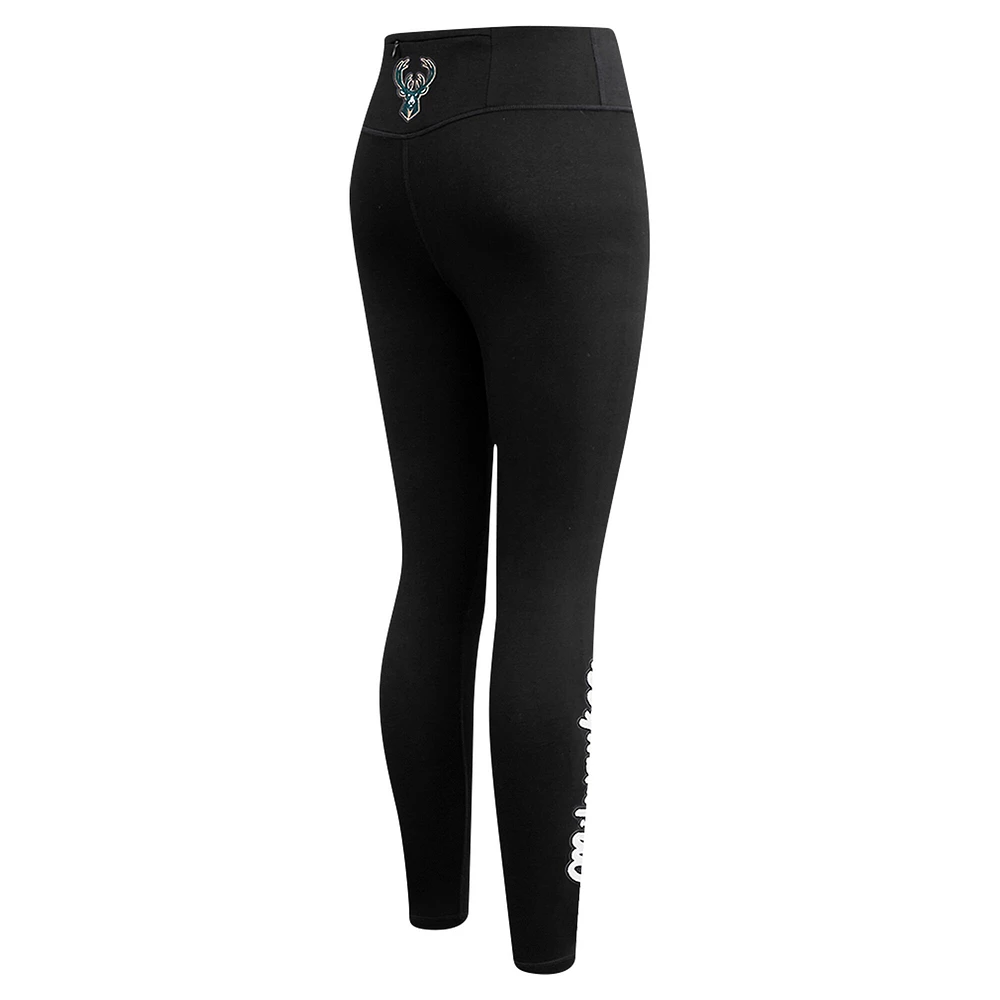 Legging en jersey tri-blend noir Pro Standard pour femme des Milwaukee Bucks « Paint the City »