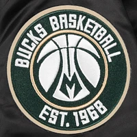 Veste Pro Standard noire à boutons-pression en satin et strass pour femme des Milwaukee Bucks