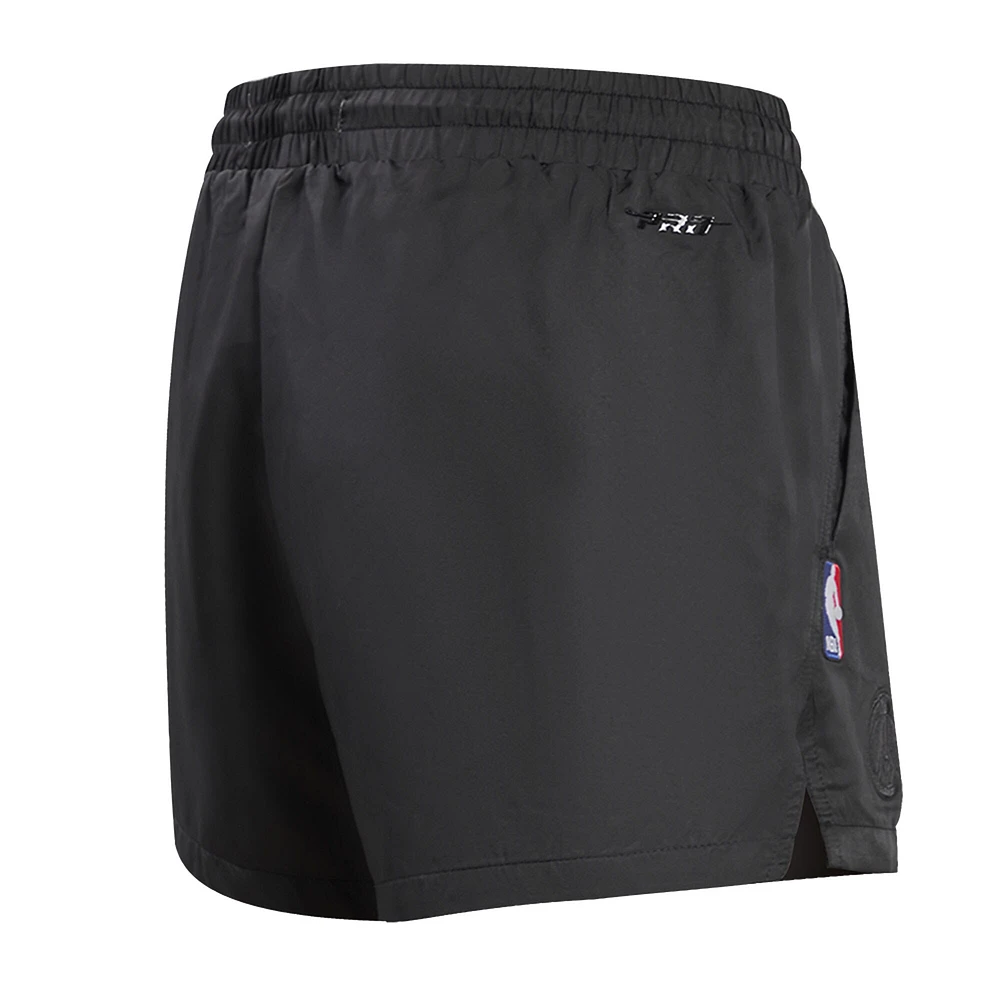 Women's Pro Standard  Black Milwaukee Bucks Script Woven Shorts