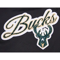 Short tissé Pro Standard noir Milwaukee Bucks Script pour femme