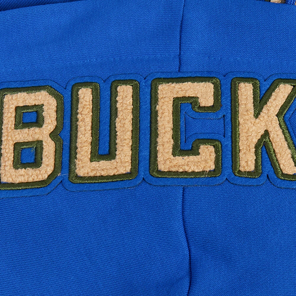 Sweat à capuche court en chenille pour femme Pro Standard Blue Milwaukee Bucks City Edition 2024/25