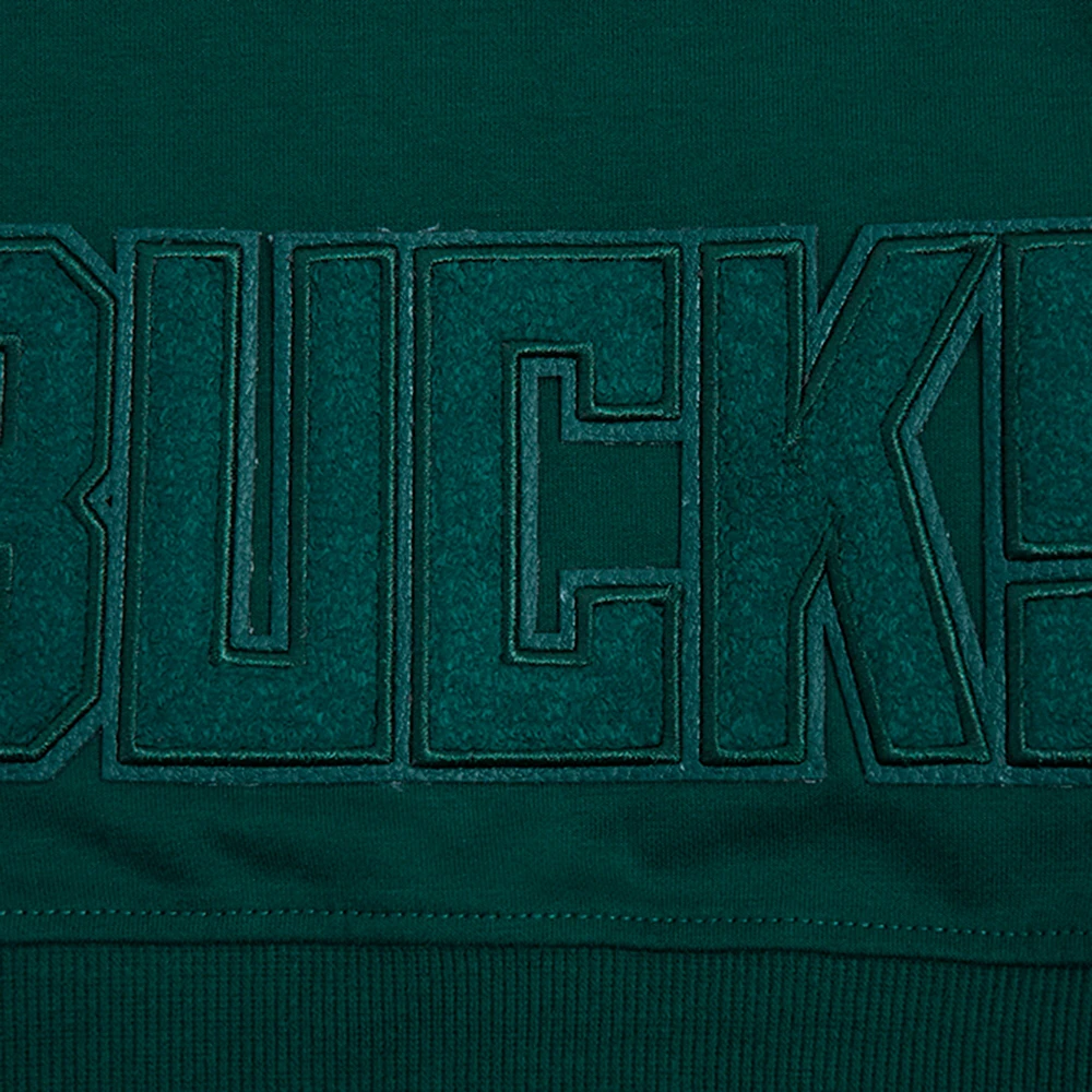 Sweat à capuche entièrement zippé triple ton sur Pro Standard Hunter Green Milwaukee Bucks pour femmes