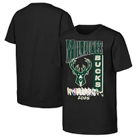 Youth Black Milwaukee Bucks 2025 NBA Playoffs Hype T-Shirt