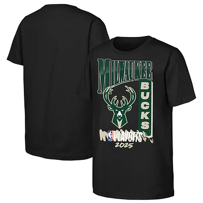 Youth Black Milwaukee Bucks 2025 NBA Playoffs Hype T-Shirt