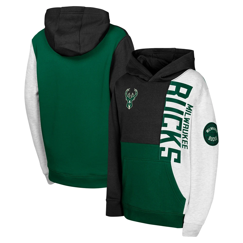 Sweat à capuche noir pour jeunes Milwaukee Bucks Splash