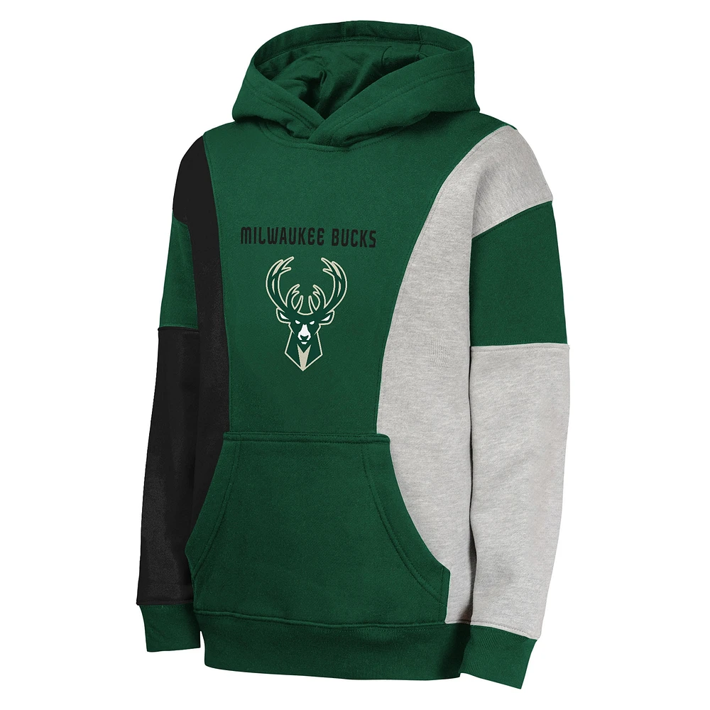 Youth  Hunter Green Milwaukee Bucks Ace the Hole Pullover Hoodie