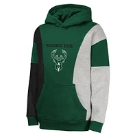 Youth  Hunter Green Milwaukee Bucks Ace the Hole Pullover Hoodie