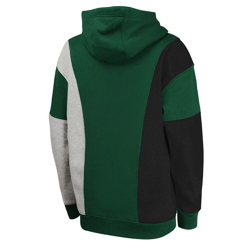 Youth  Hunter Green Milwaukee Bucks Ace the Hole Pullover Hoodie