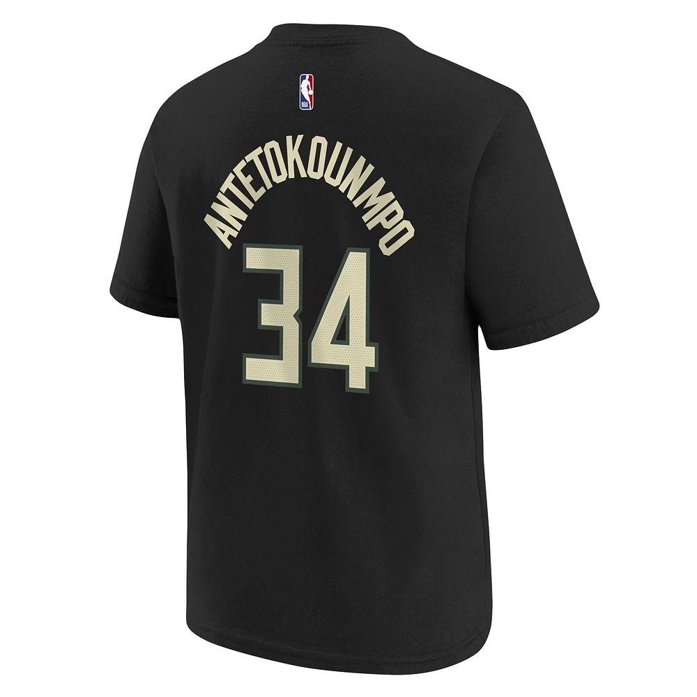 T-shirt Jordan Brand Giannis Antetokounmpo pour jeune Milwaukee Bucks Statement Edition avec nom et numéro de joueur