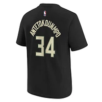 T-shirt Jordan Brand Giannis Antetokounmpo pour jeune Milwaukee Bucks Statement Edition avec nom et numéro de joueur