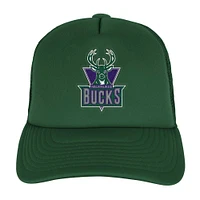 Casquette ajustable Mitchell & Ness Hunter Green Milwaukee Bucks Core Evergreen Trucker pour jeunes