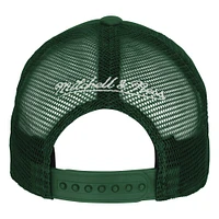 Casquette ajustable Mitchell & Ness Hunter Green Milwaukee Bucks Core Evergreen Trucker pour jeunes