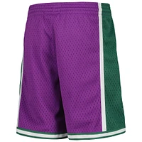 Youth Mitchell & Ness Purple Milwaukee Bucks Hardwood Classics Swingman Shorts