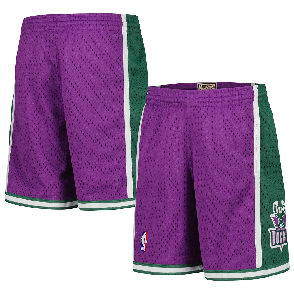 Short Swingman violet Milwaukee Bucks Hardwood Classics pour jeunes Mitchell & Ness