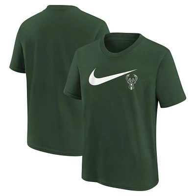 Youth Nike Hunter Green Milwaukee Bucks Essential Swoosh T-Shirt