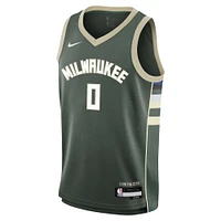 Maillot Nike Swingman Damian Lillard Hunter vert Milwaukee Bucks pour jeune - Édition Icon