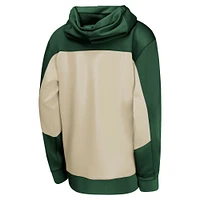 Youth Nike Hunter Green/Cream Milwaukee Bucks Authentic On-Court Showtime Performance Full-Zip Hoodie