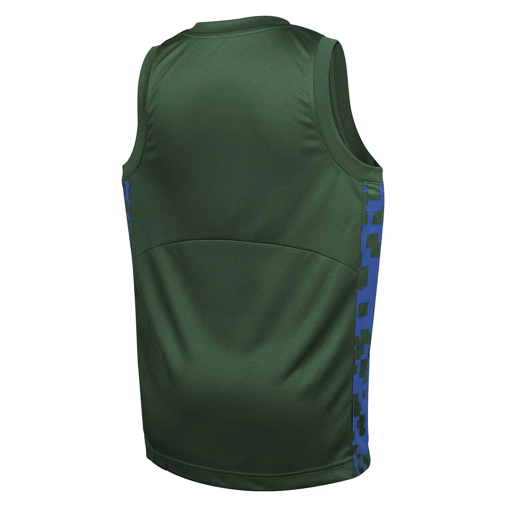 Maillot Nike Hunter Green Milwaukee Bucks Courtside de l'équipe départ des cinq équipes pour jeunes