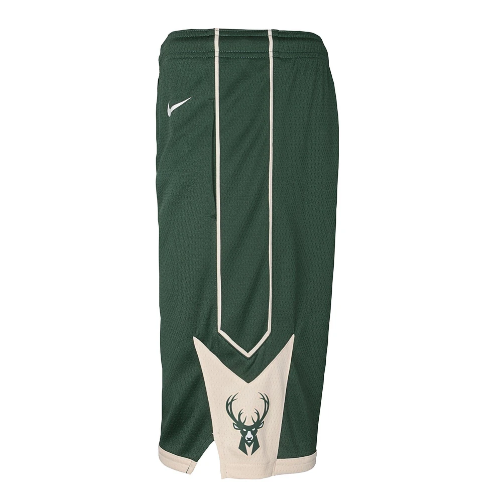 Short Nike Hunter Green Milwaukee Bucks Icon Edition en maille Performance Swingman pour jeune