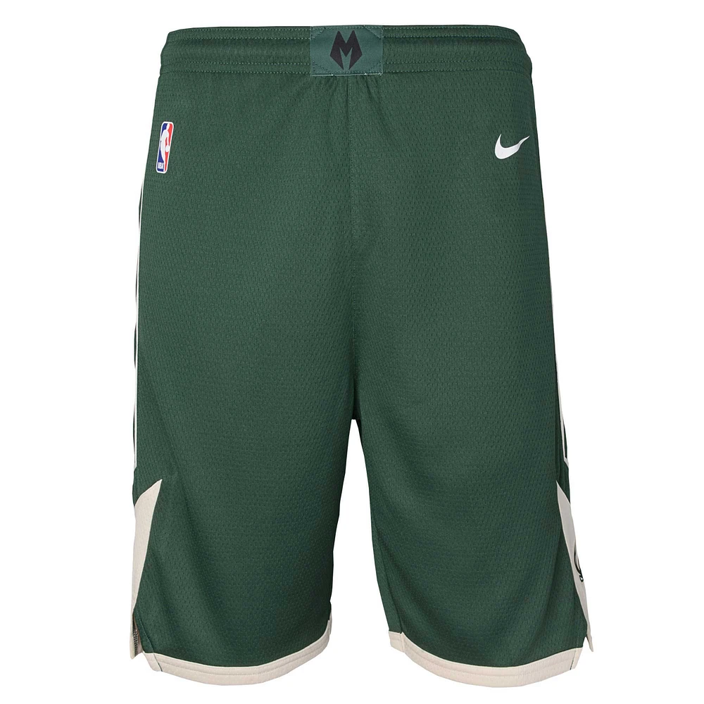 Youth Nike Hunter Green Milwaukee Bucks Swingman Icon Edition Shorts