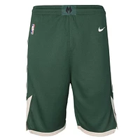 Youth Nike Hunter Green Milwaukee Bucks Swingman Icon Edition Shorts