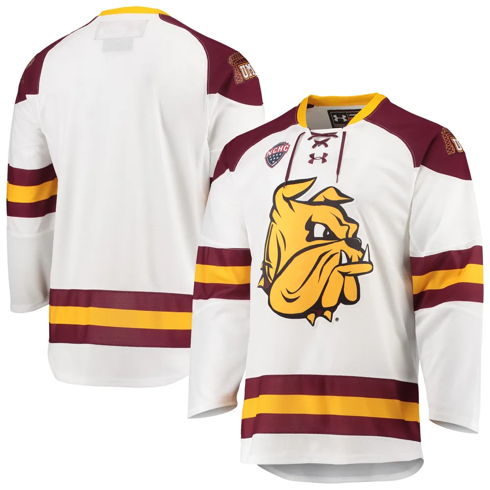 Men's Under Armour White Minnesota Duluth Bulldogs Replica Hockey Jersey