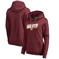 Women's Fanatics Garnet Minnesota Duluth Bulldogs Double Bar Pullover Hoodie