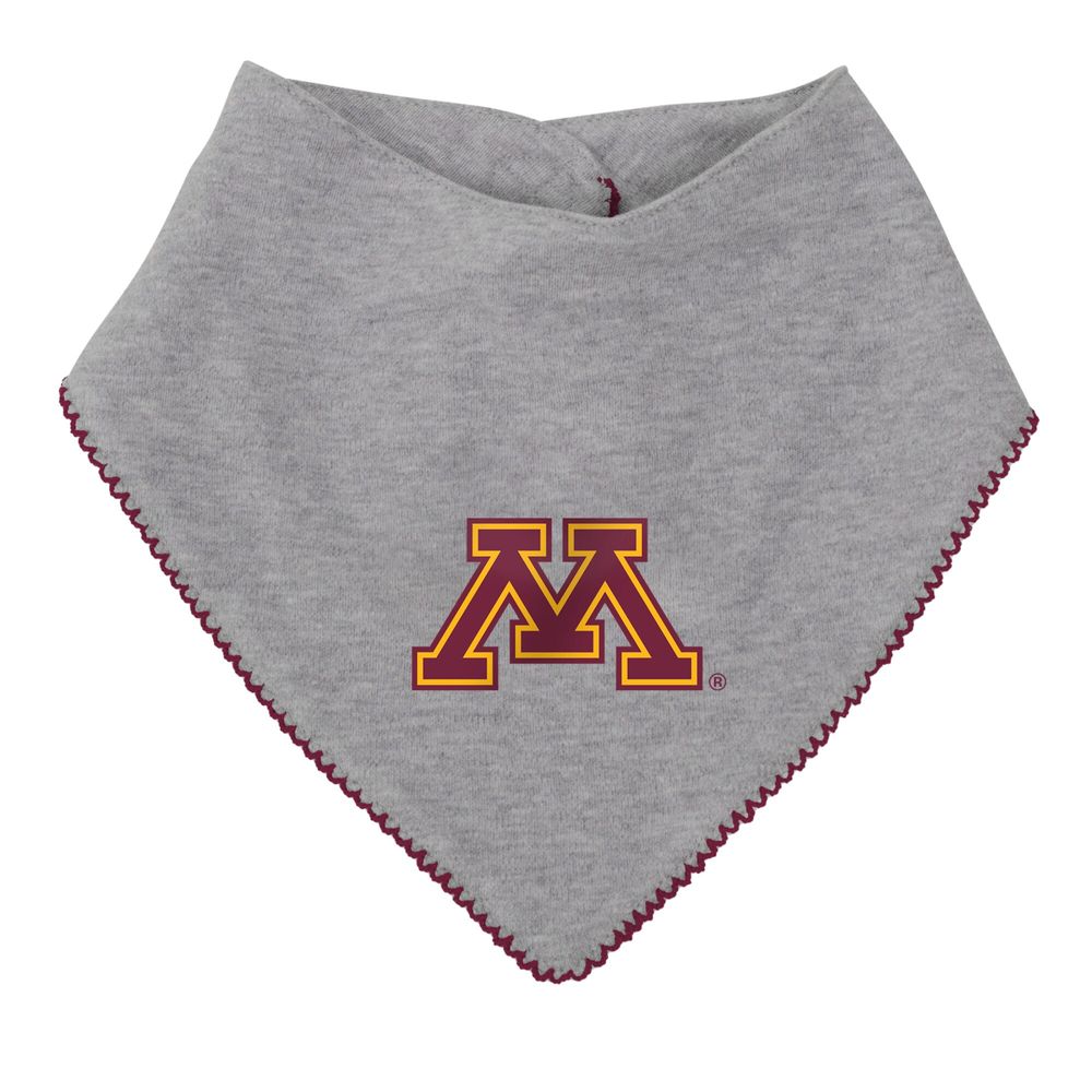 Girls Newborn & Infant Maroon/Heather Gray Minnesota Golden Gophers All The Love Bodysuit Bib Booties Set