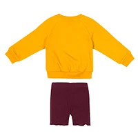 Girls Toddler Colosseum  Gold/Maroon Minnesota Golden Gophers Beta Fleece Sweatshirt and Shorts Set