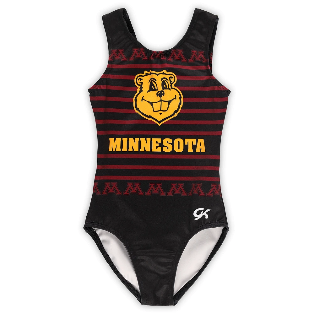 Girls Youth Black Minnesota Golden Gophers Spirit Leotard