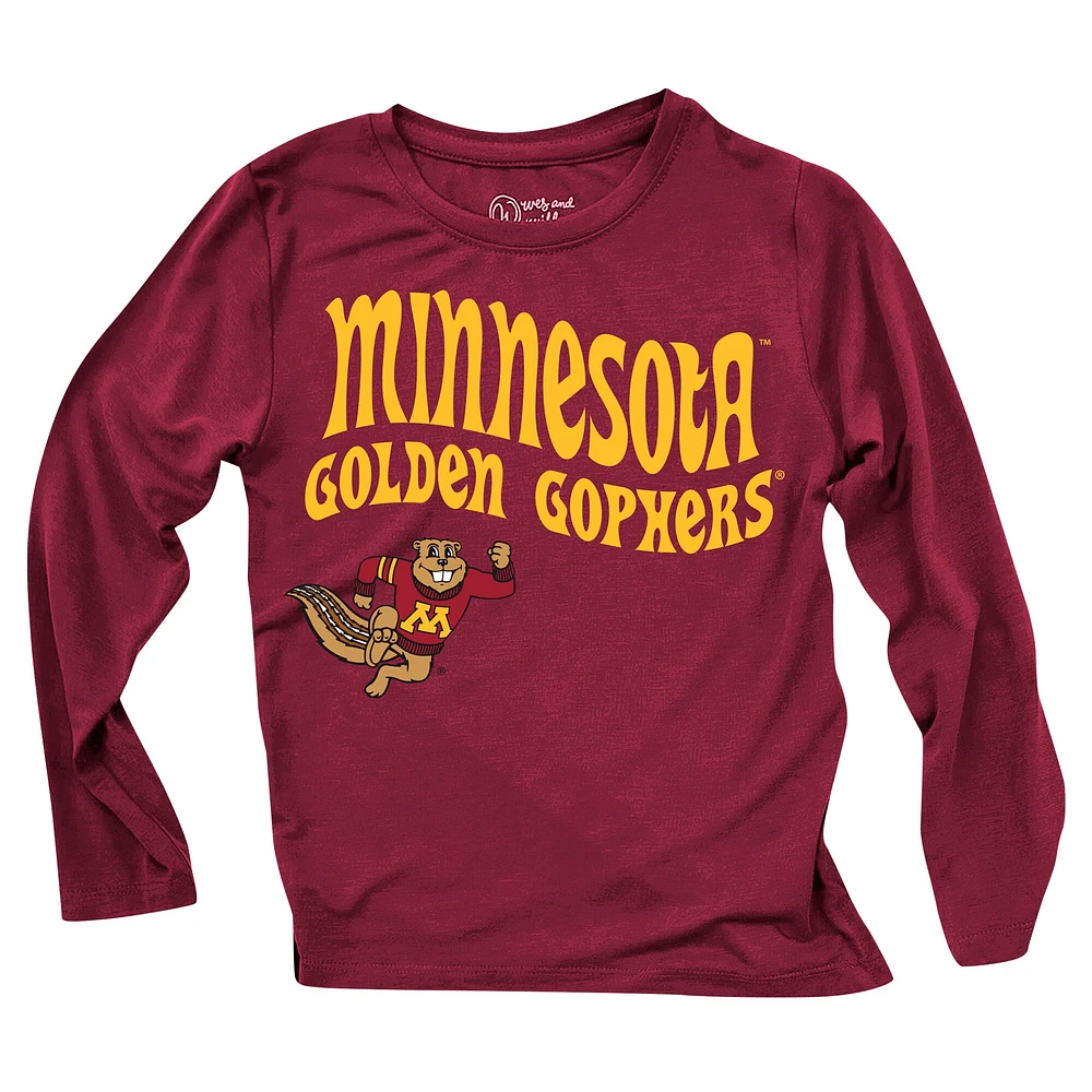 Ensemble haut à manches longues et leggings rayés tri-blend pour bébé Wes & Willy des Golden Gophers du Minnesota