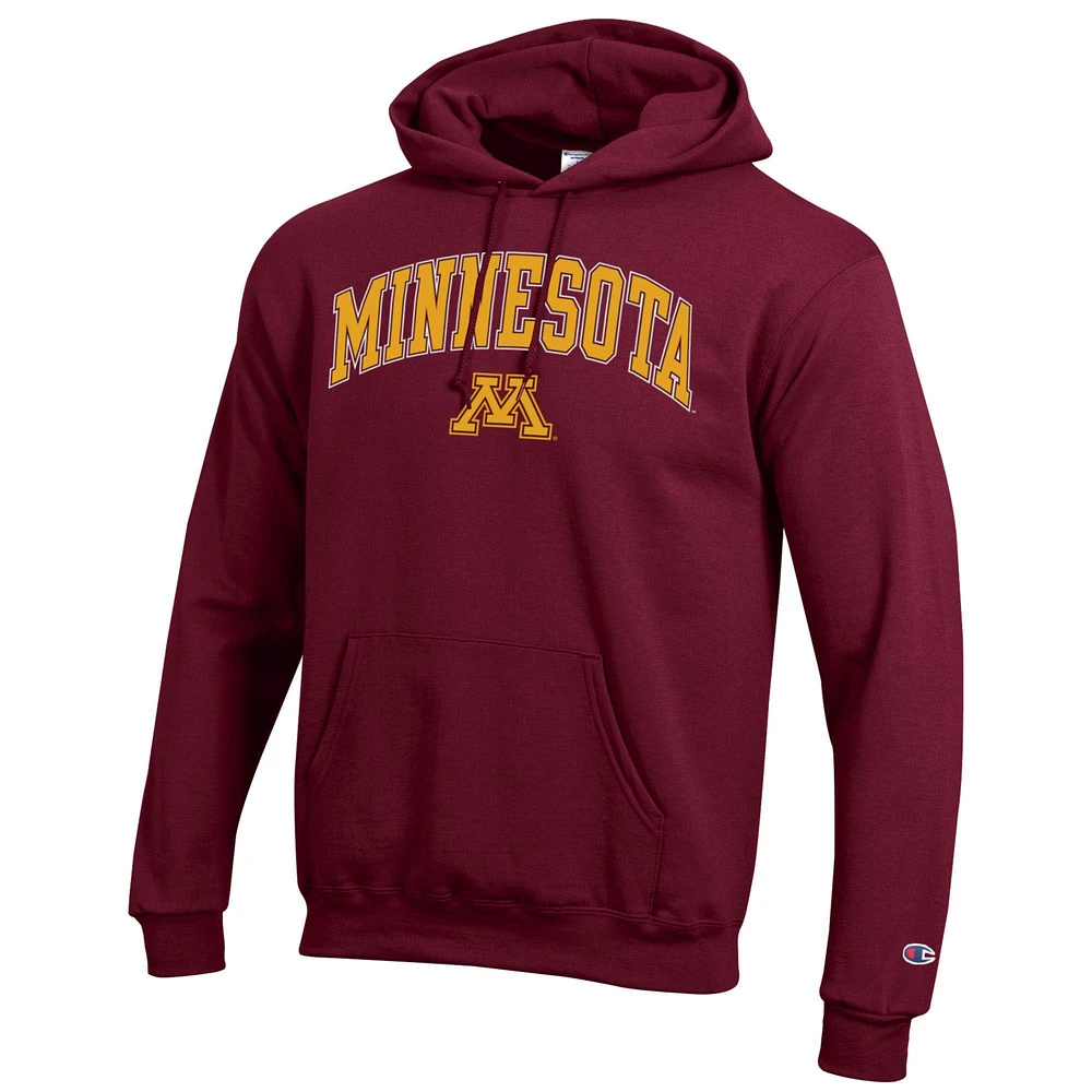 Men's Champion  Maroon Minnesota Golden Gophers Arched Logo Fleece Pullover Hoodie
