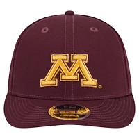 Casquette ajustable 9FIFTY à profil bas pour homme New Era, couleur marron, des Golden Gophers du Minnesota