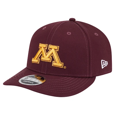 Casquette ajustable 9FIFTY à profil bas pour homme New Era, couleur marron, des Golden Gophers du Minnesota