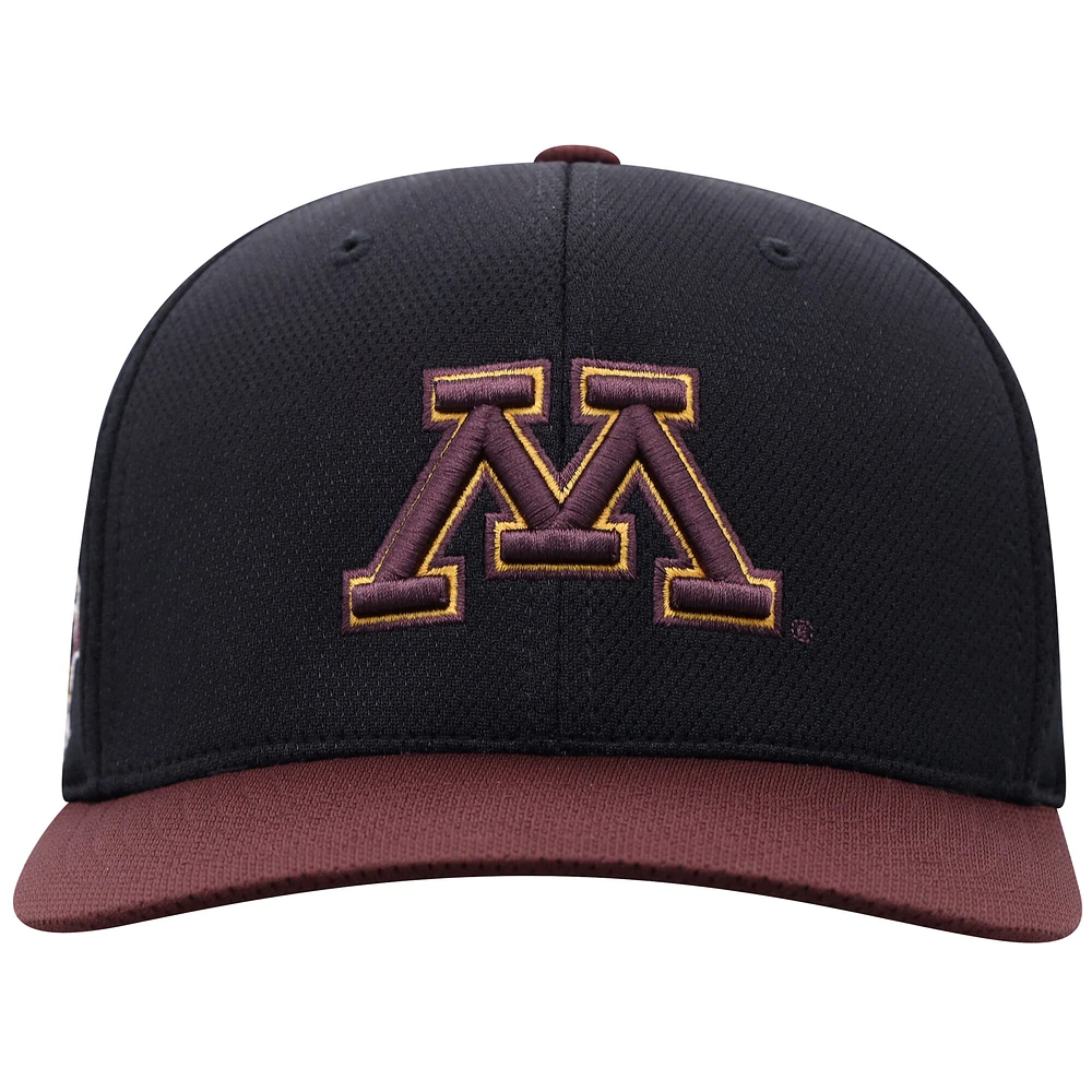 Casquette ajustée noire Top of the World des Golden Gophers du Minnesota pour homme