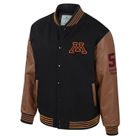 Veste universitaire Letterman à boutons-pression pour homme