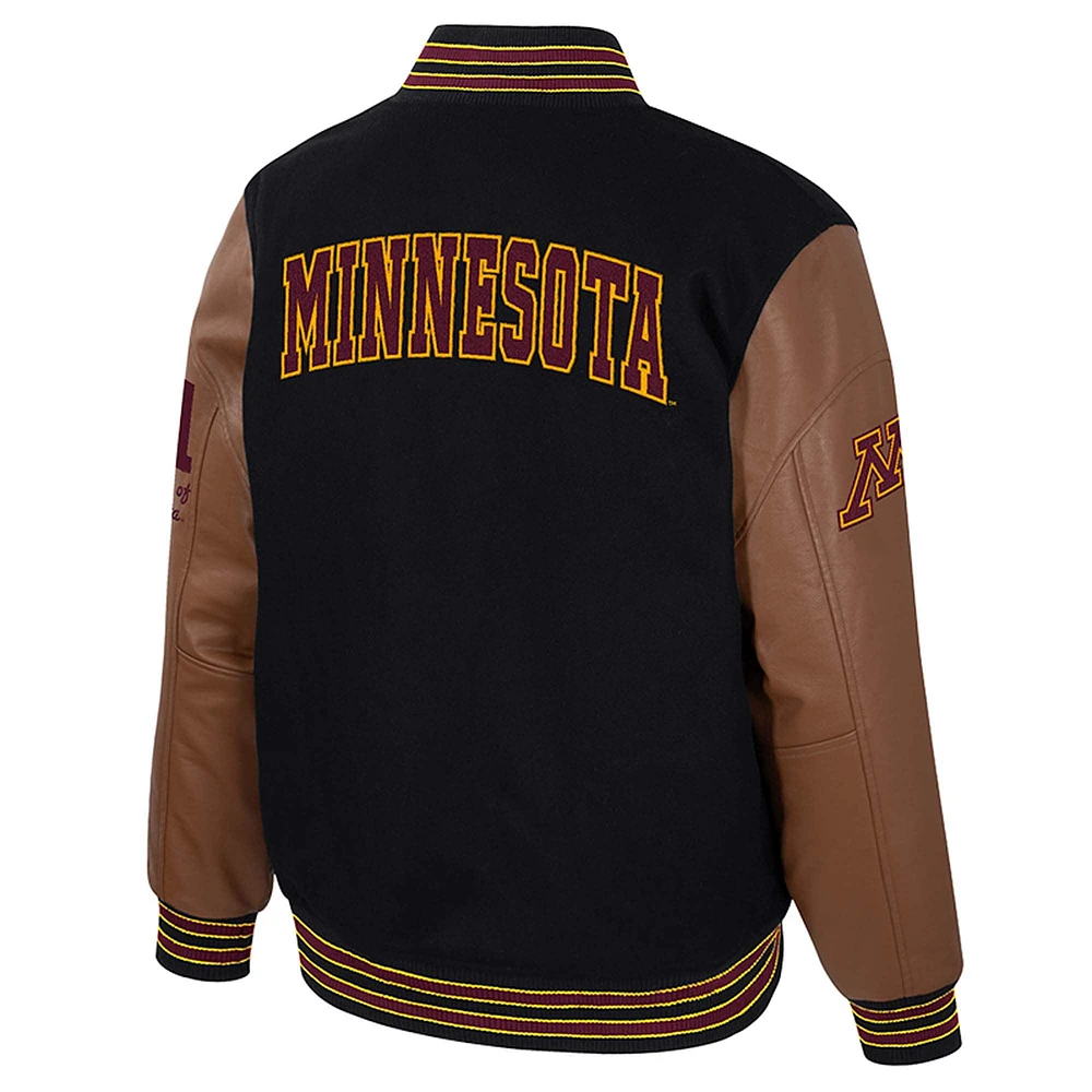 Veste universitaire Letterman à boutons-pression pour homme