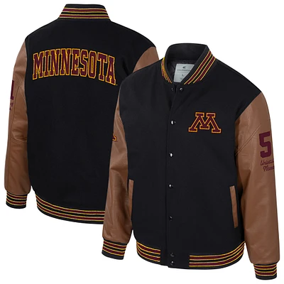 Veste universitaire Letterman à boutons-pression pour homme