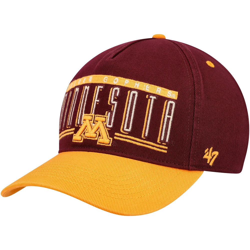 Casquette réglable à double tête d'attelage '47 Maroon Minnesota Golden Gophers pour hommes