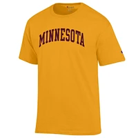 T-shirt basique Arch Champion Gold Minnesota Golden Gophers pour homme